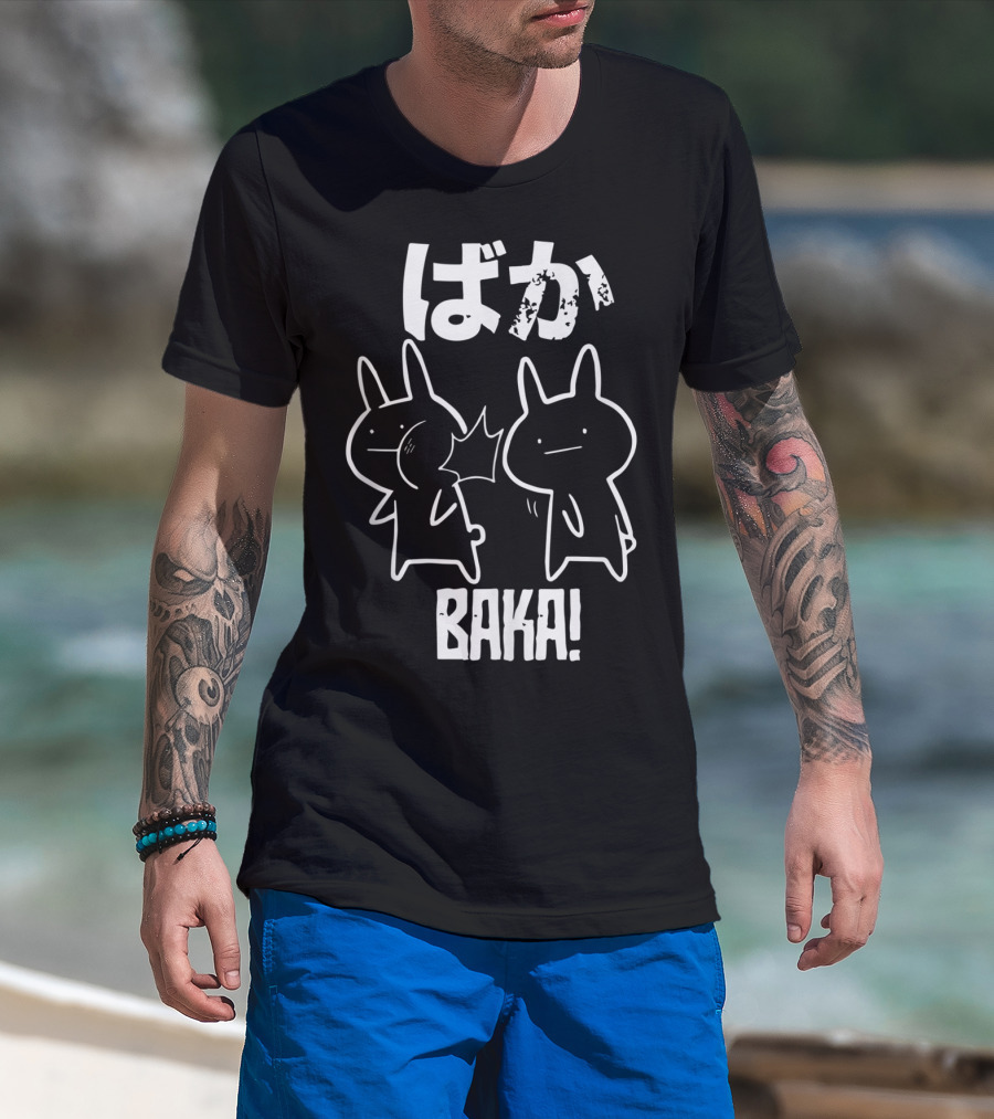 Baka Cute Anime Manga Japanese Word Funny Comic Style Characters T-Shirt