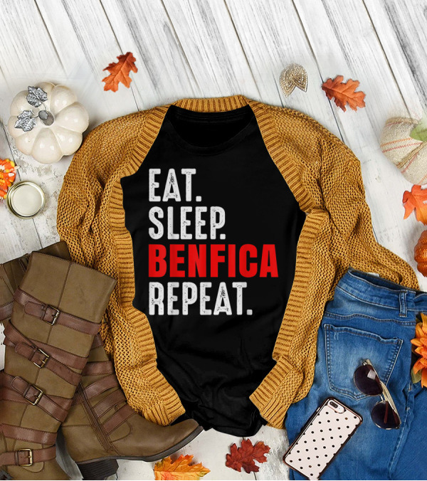 Eat Sleep BENFICA Repeat Soccer Football Fans Portugal T-Shirt