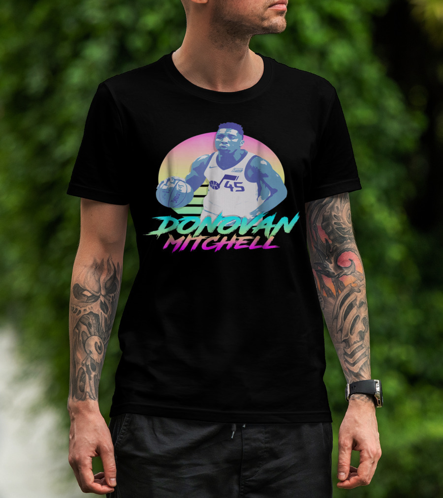 Donovan Mitchell Retro Jazz 45 Aesthetic T-Shirt