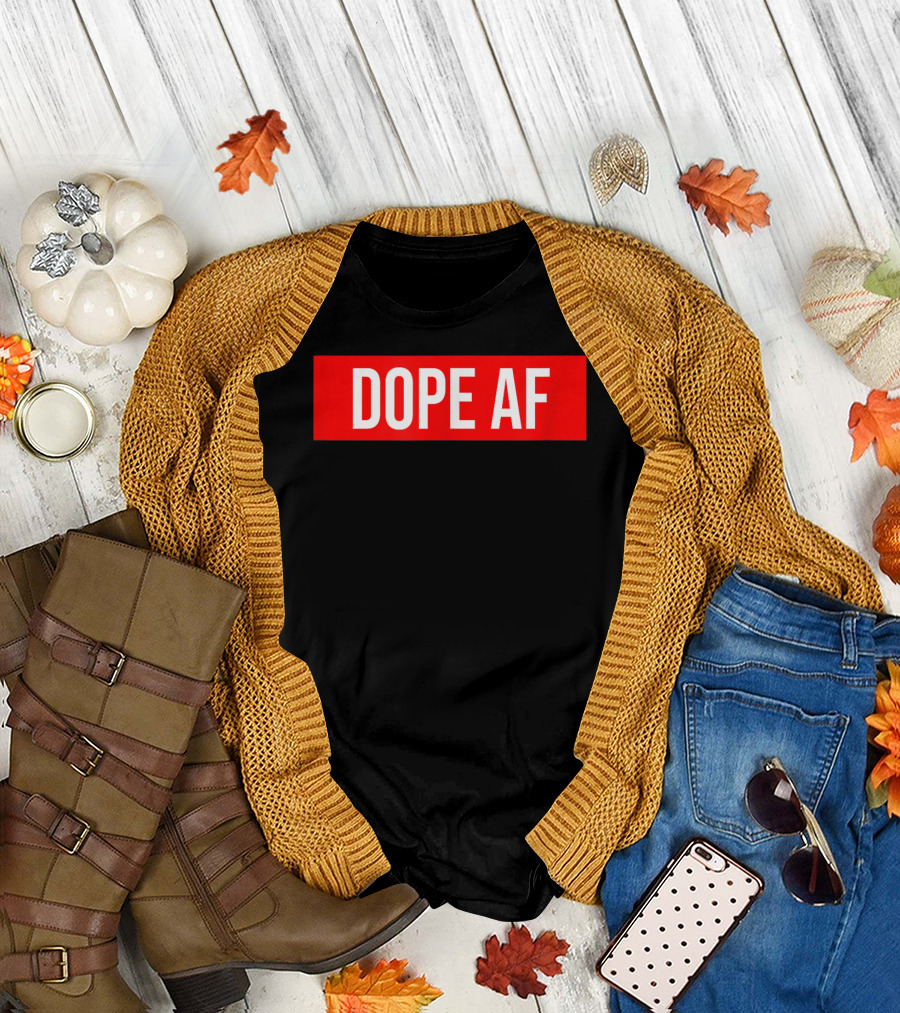 Dope AF Bold Red Rectangle T-Shirt
