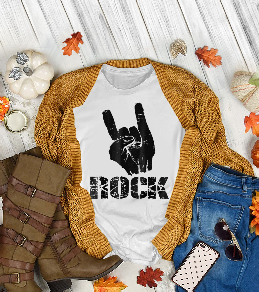 Born To Be Rock Star Hand Horns Rock Gesture T-Shirt