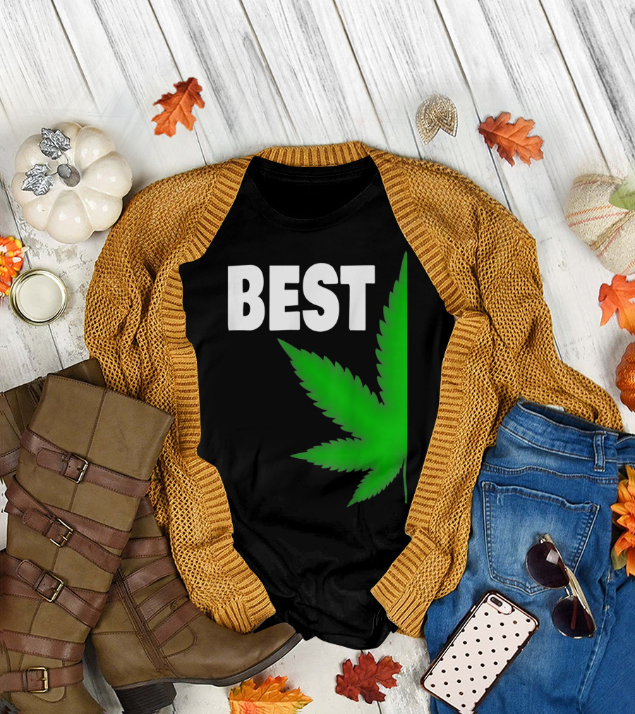 Couple Matching Best Buds BFF Marijuana Leaf Best T-Shirt