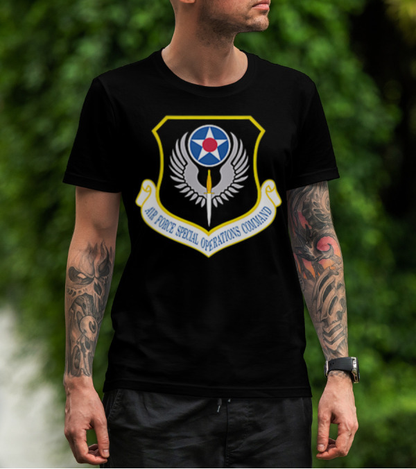 Air Force Special Operations Command AFSOC Wings And Sword Emblem T-Shirt