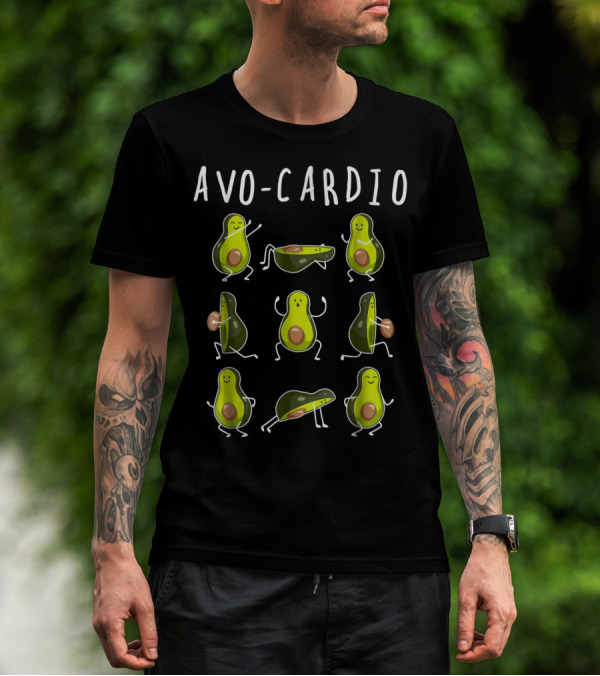 Avo Cardio Avocado Workout Funny Exercise Fruit Pun T-Shirt