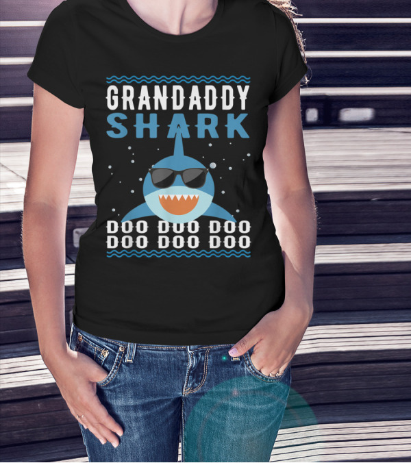 Grandaddy Shark Doo Doo Doo Sunglasses Funny Baby Mommy Kids Video T-Shirt