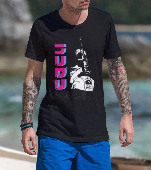 FLCL Fooly Cooly Vespa Rider With Guitar 2003 T-Shirt