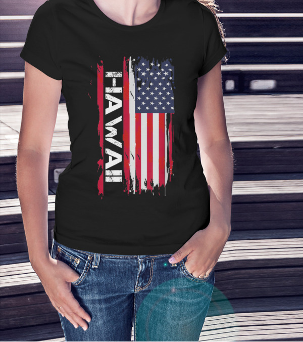 Hawaii USA Flag Vertical Stripes T-Shirt