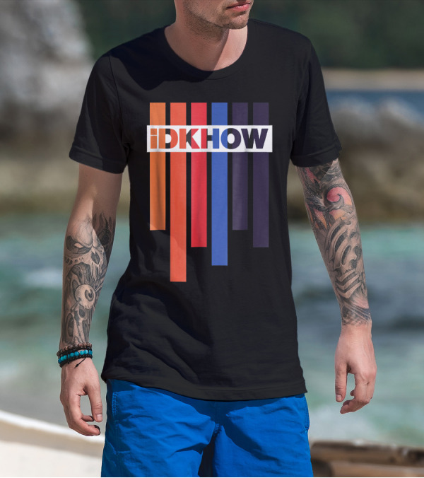 Barras De Color IDKHOW Letras Con Fondo Negro Y Blanco T-Shirt