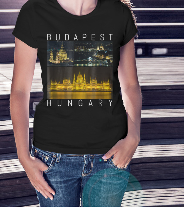 Budapest Hungary Nighttime Landmarks Photography Gallery T-Shirt