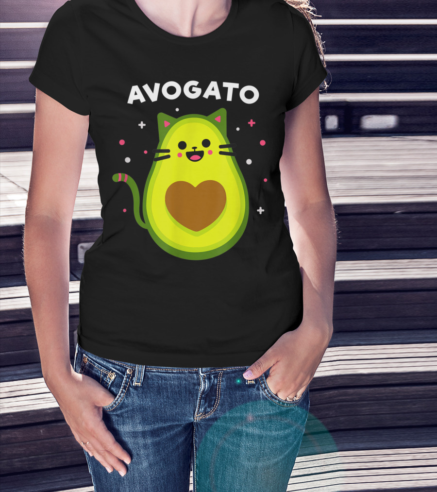 Avogato Cat Avocado Lover Cute Cat Avogato T-Shirt