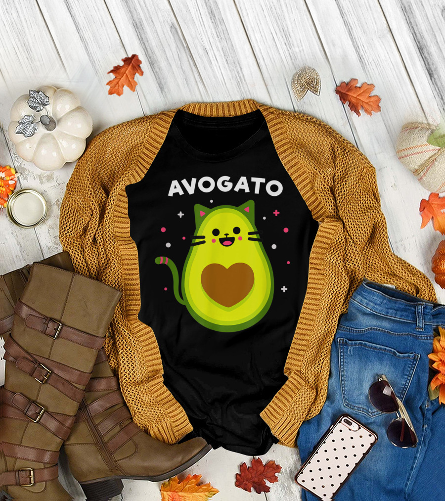 Avogato Cat Avocado Lover Cute Cat Avogato T-Shirt