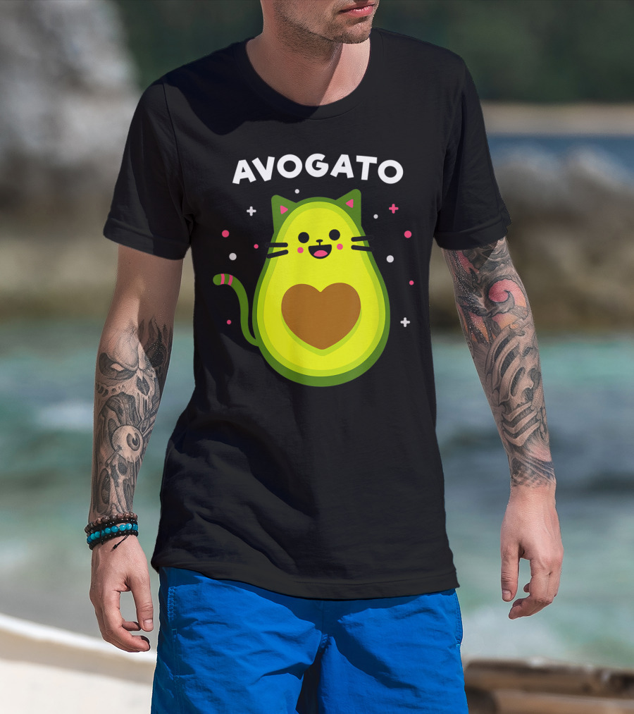 Avogato Cat Avocado Lover Cute Cat Avogato T-Shirt