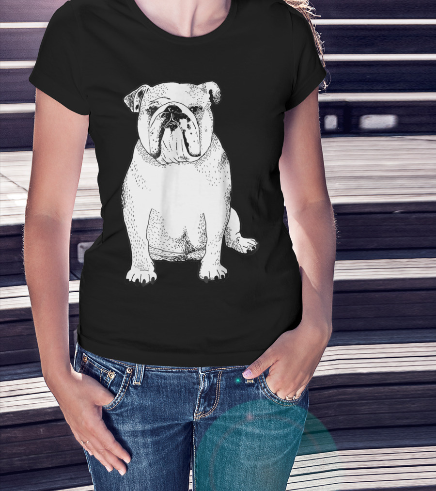 English Bulldog Dog Lover Owner Art Sketch T-Shirt