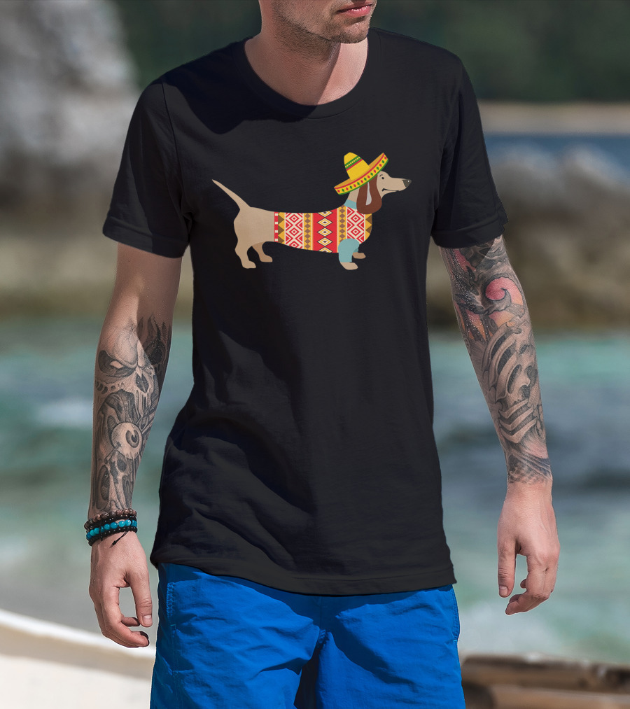Daschund Cinco De Mayo Sombrero Doxie Fiesta T-Shirt