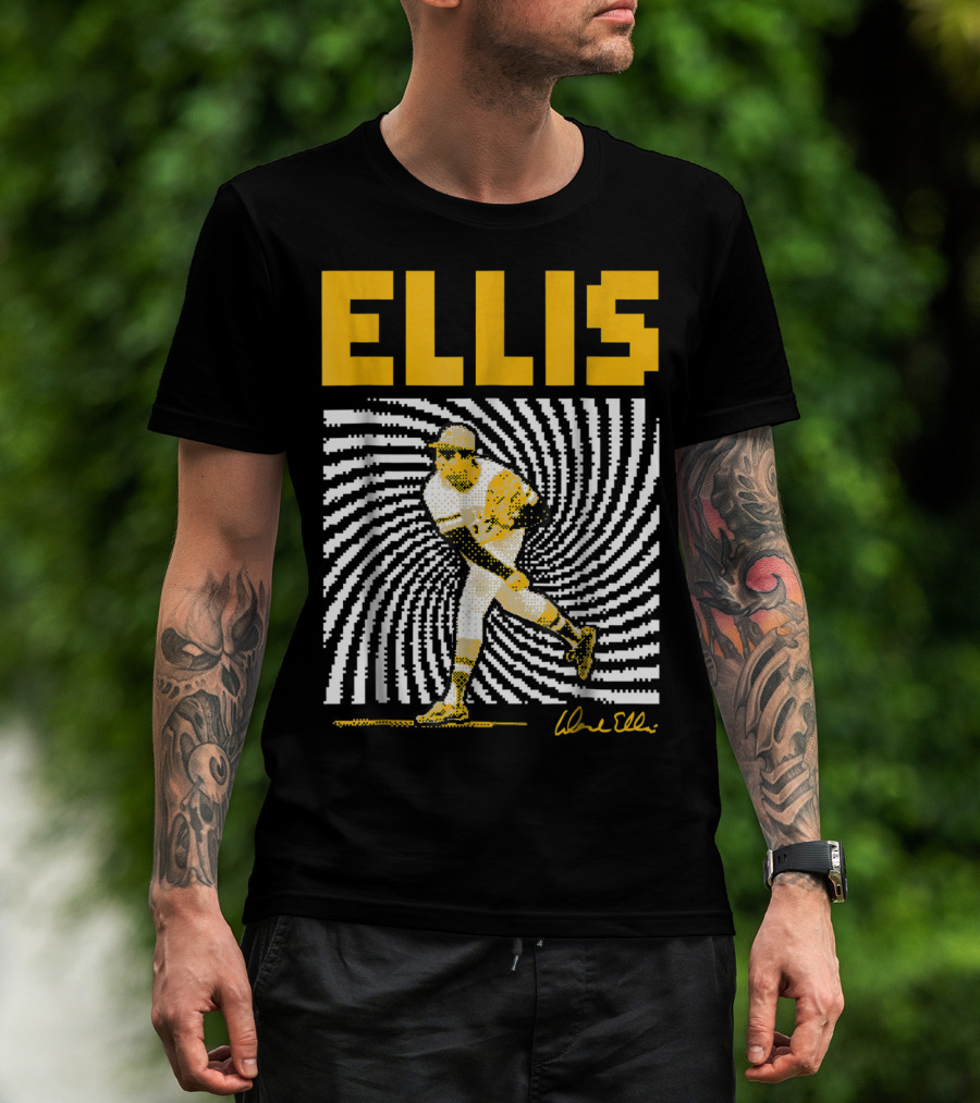 Dock Ellis Signature 8 Bit Spiral Pitching Image T-Shirt
