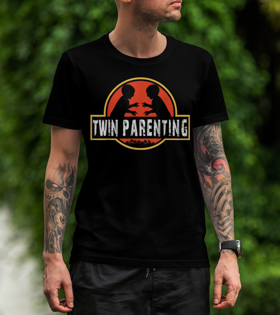 Jurassic Park Funny Twin Dad Parenting T-Shirt