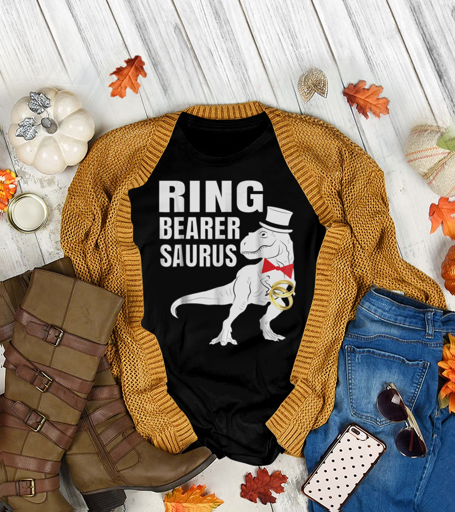 Ring Bearer Saurus Dinosaur Rex Wedding Party T-Shirt