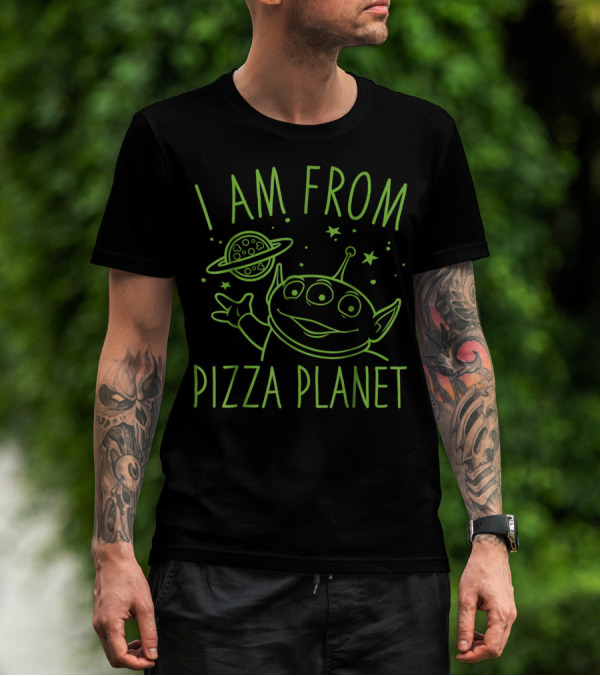 I Am From Pizza Planet Disney Pixar Toy Story Neon Green Alien T-Shirt