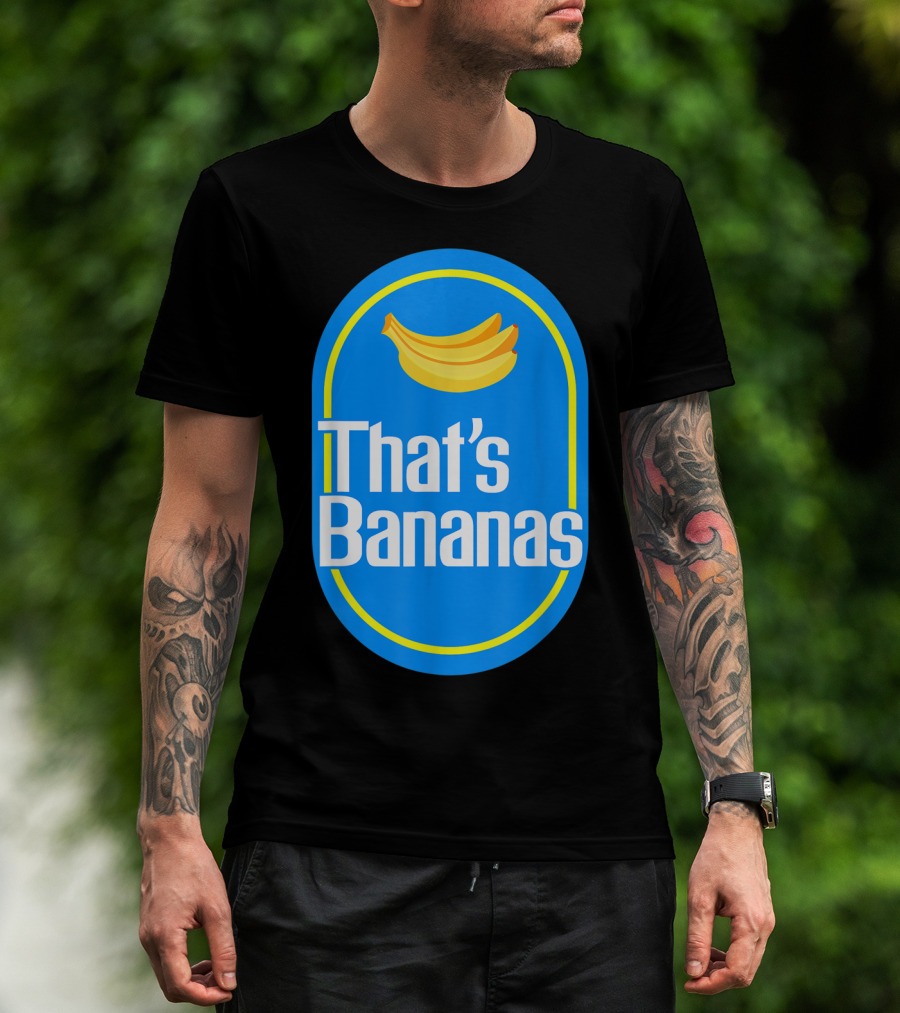 Funny That's Bananas Banana Sticker Blue Oval T-Shirt