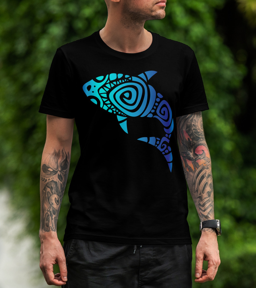 Hawaii Mano Tribal Shark Lover Week Spiral T-Shirt