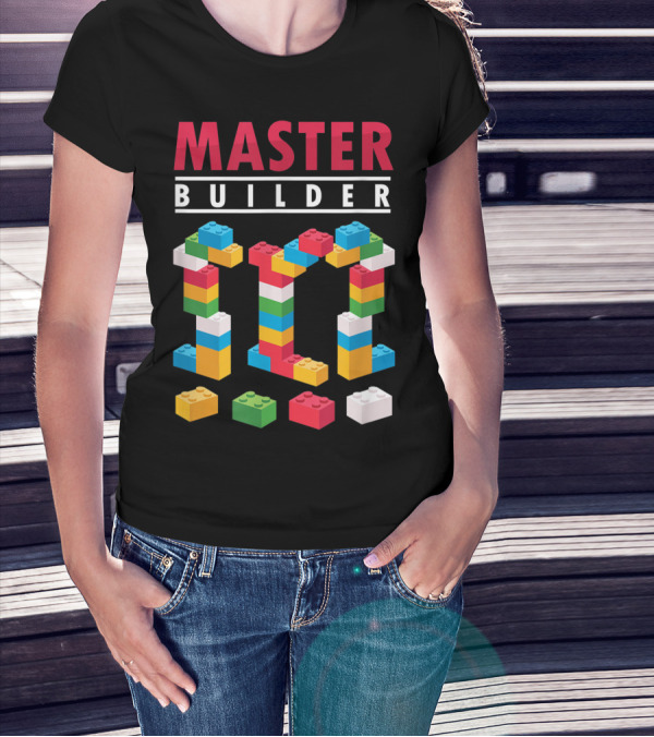 Master Builder Colorful Building Blocks Iconic T-Shirt