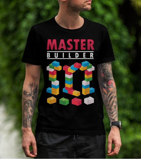 Master Builder Colorful Building Blocks Iconic T-Shirt