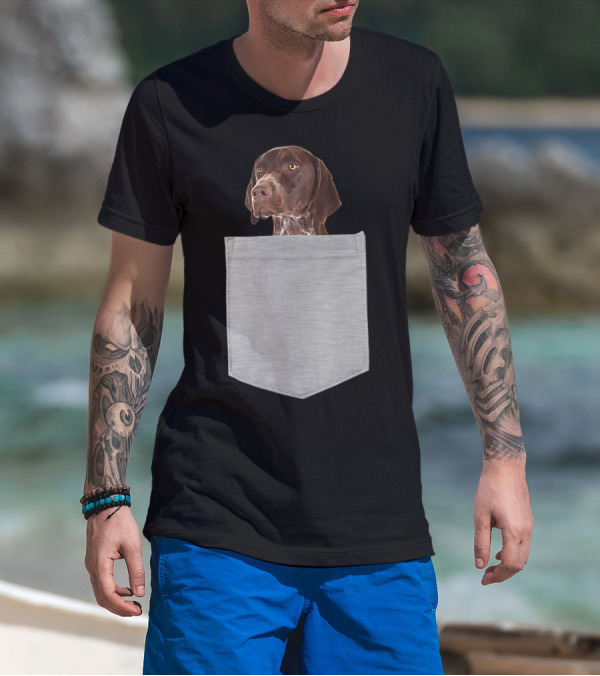 German Shorthair Pointer Dog In Your Pocket T-Shirt