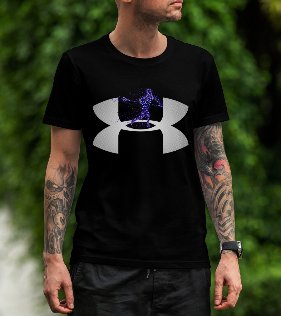 Under Armour Lacrosse Player Icon On Dark T-Shirt
