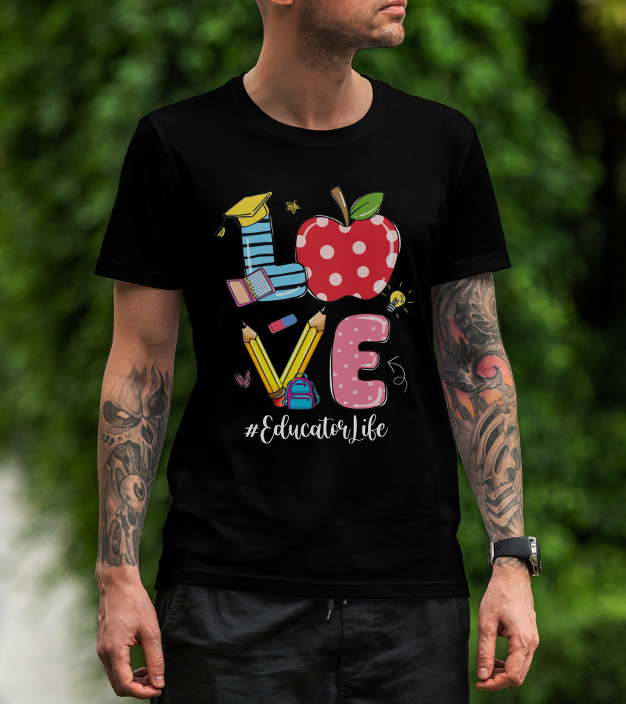 Love Apple Pencil Backpack #EducatorLife T-Shirt