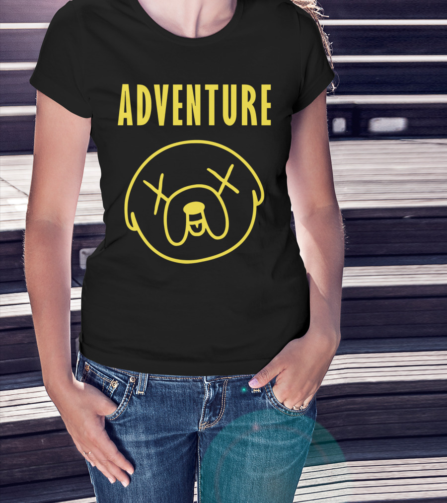 ADVENTURE PUG BAND Face Drawing T-Shirt