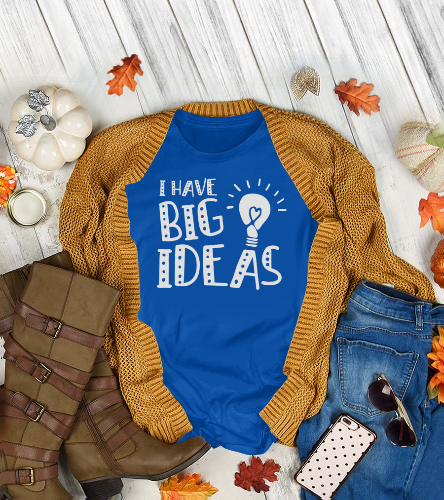 I HAVE BIG IDEAS Light Bulb Heart T-Shirt