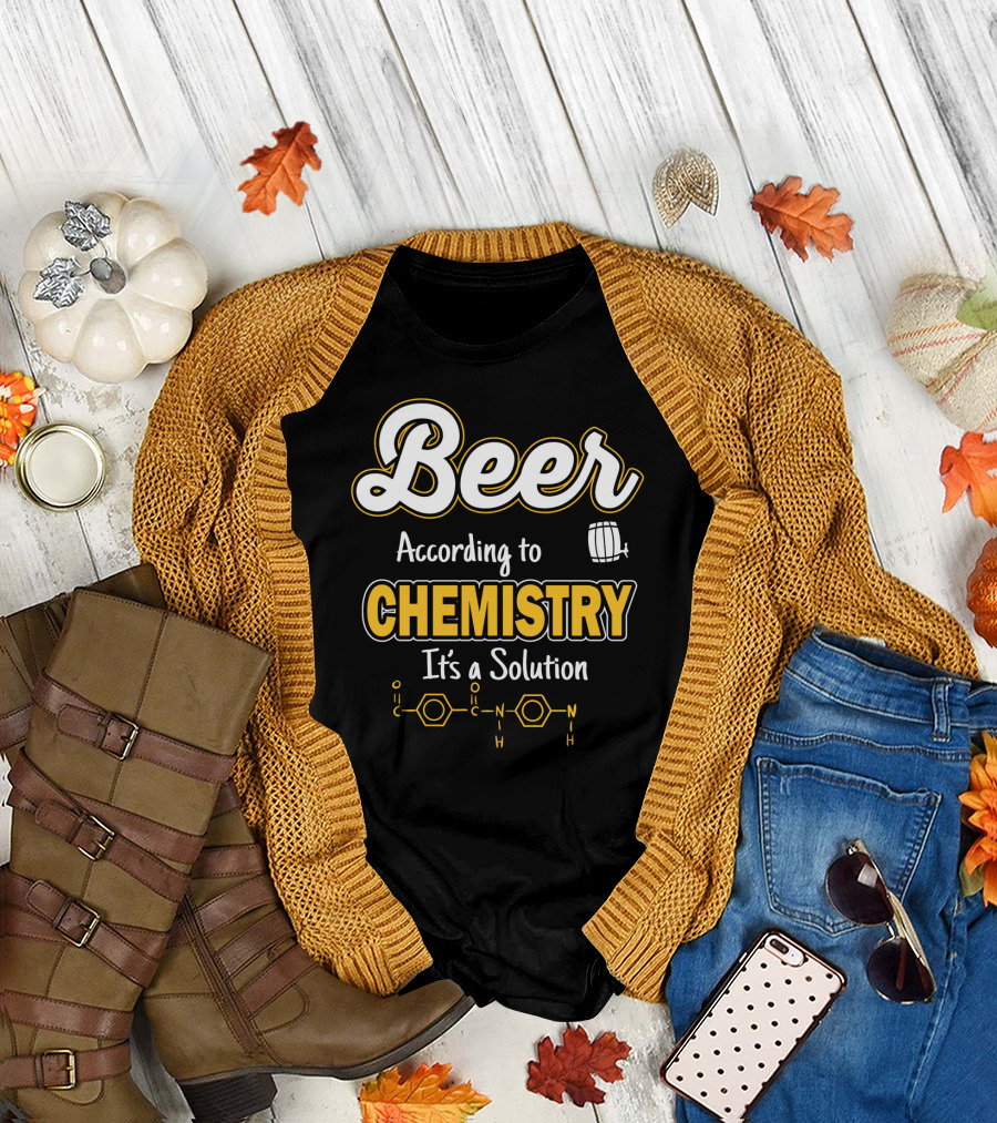 Beer Chemistry Solution with Molecular Structure T-Shirt