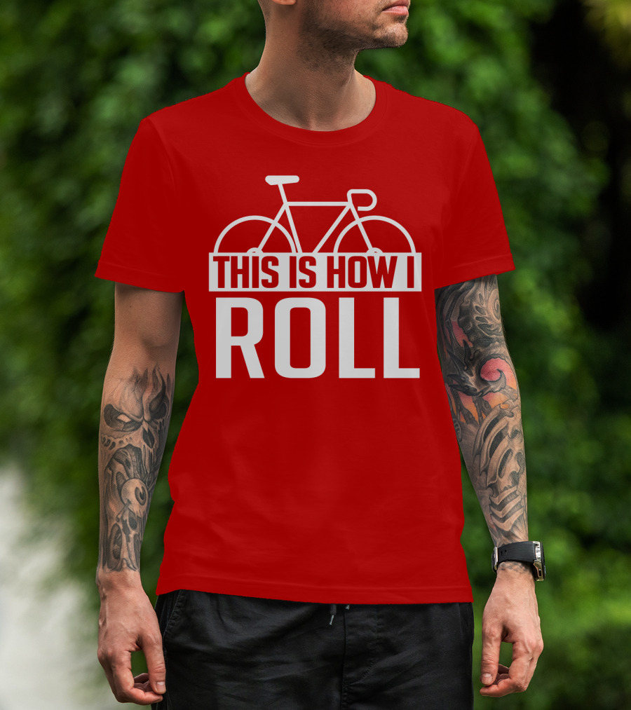 Bike This Is How I Roll Bicycle Outline T-Shirt