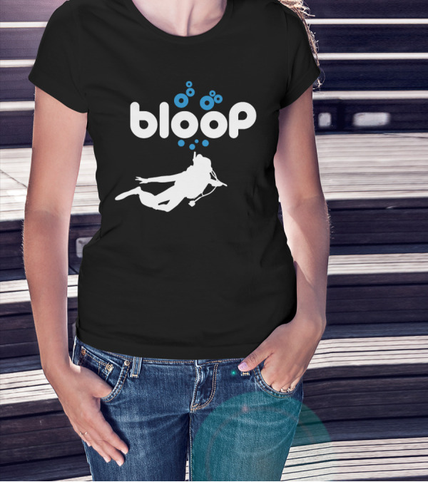 Bloop Diver With Blue Bubbles T-Shirt