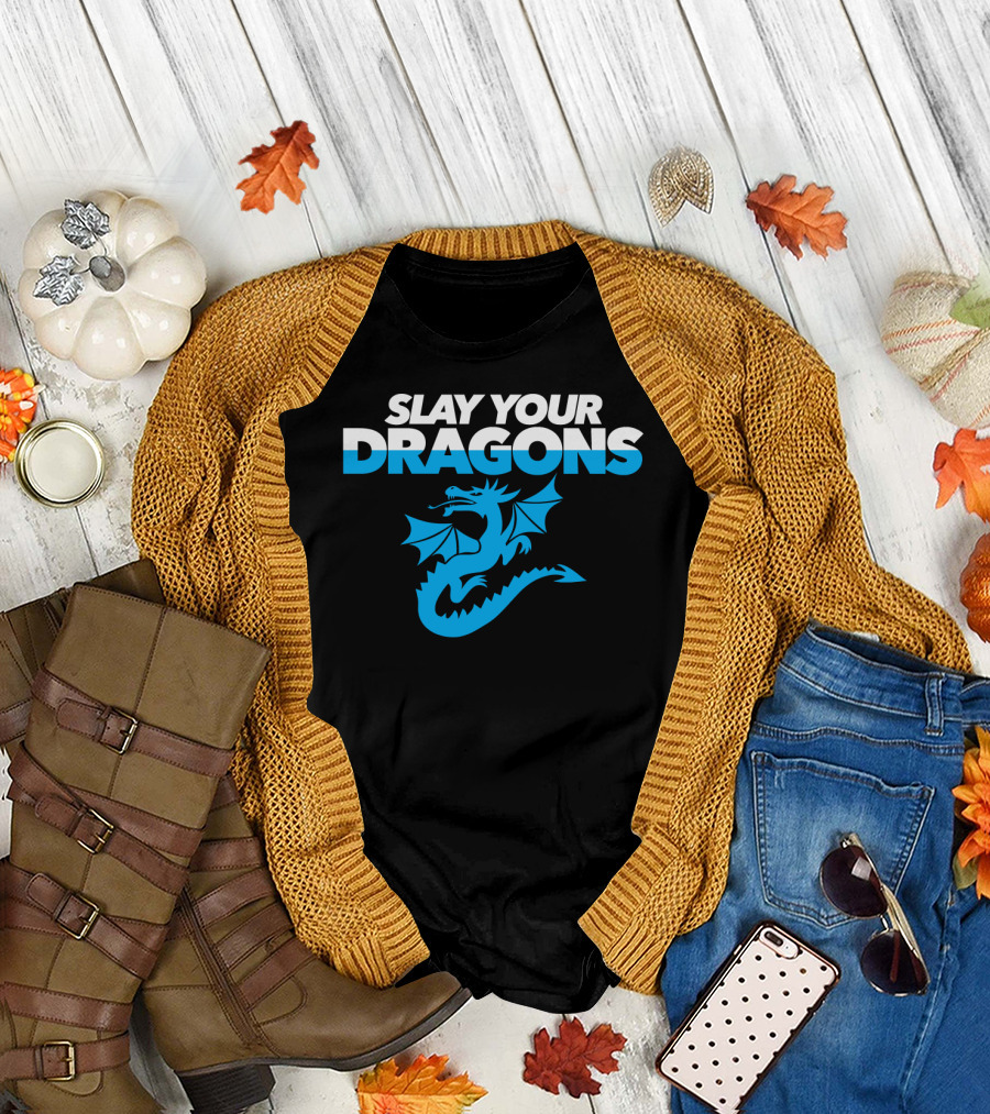 SLAY YOUR DRAGONS Blue Dragon T-Shirt