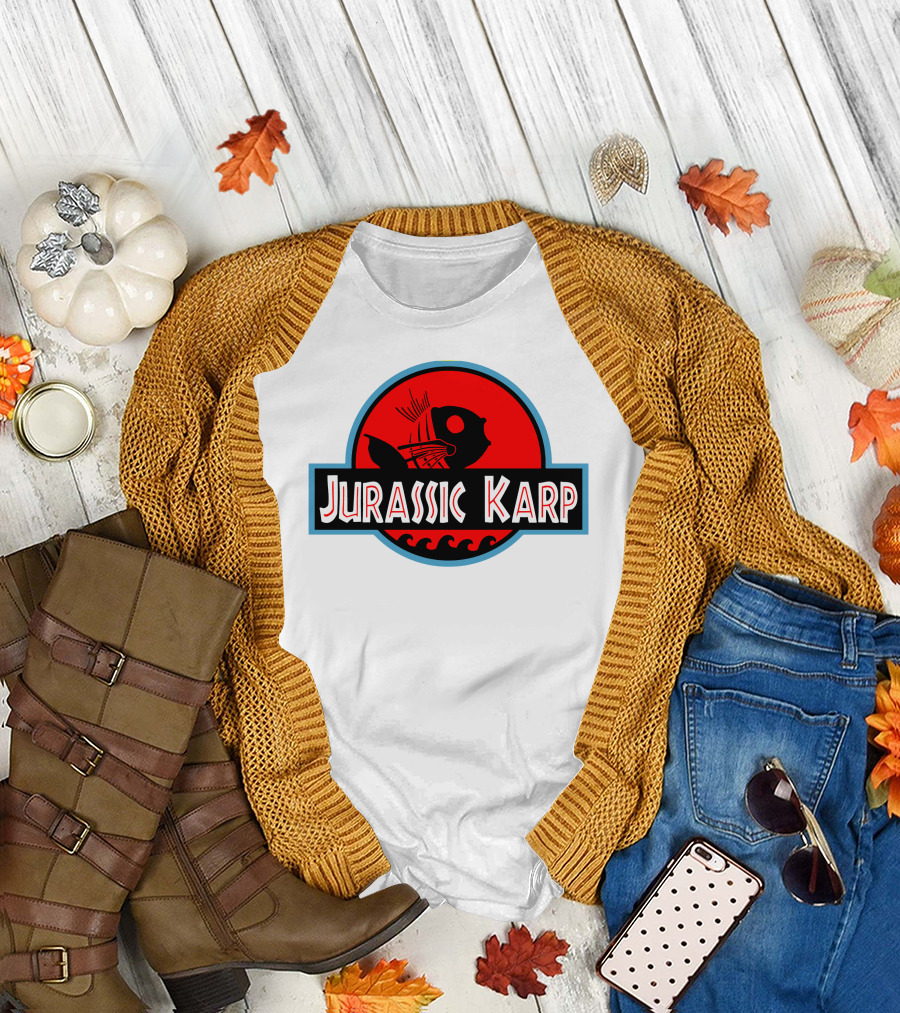 Jurassic Karp Dinosaur Fish Meme Crossover Circle T-Shirt