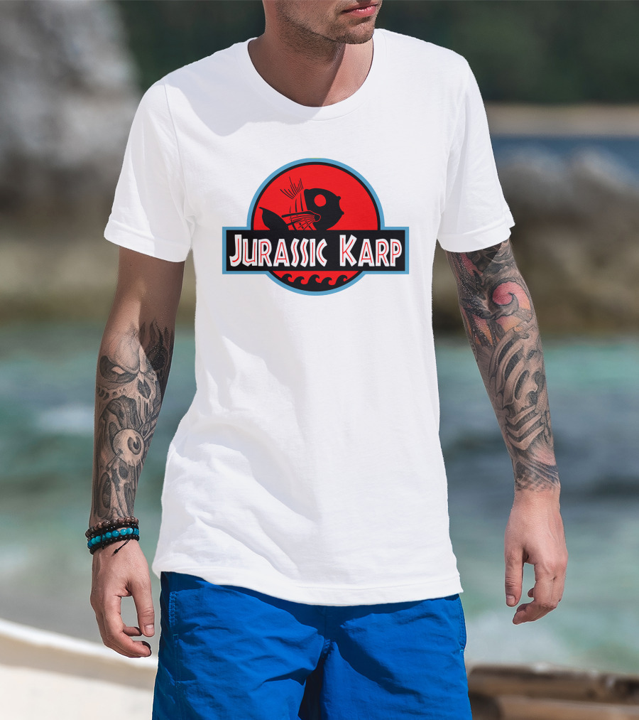 Jurassic Karp Dinosaur Fish Meme Crossover Circle T-Shirt
