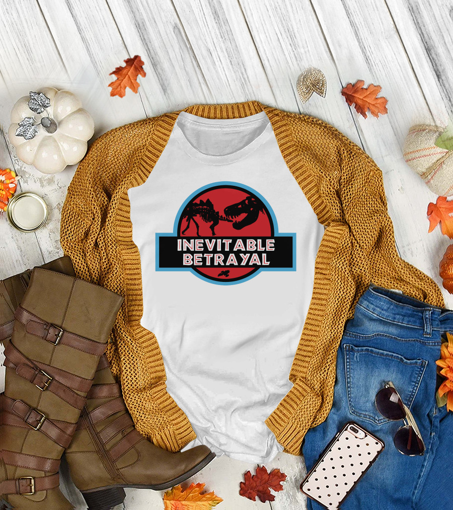 Inevitable Betrayal Dinosaur Logo Red and Black T-Shirt