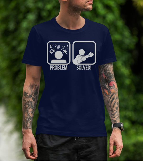 Problem Solved Boxing Icon Humor T-Shirt