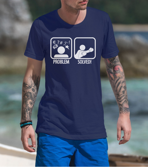 Problem Solved Boxing Icon Humor T-Shirt