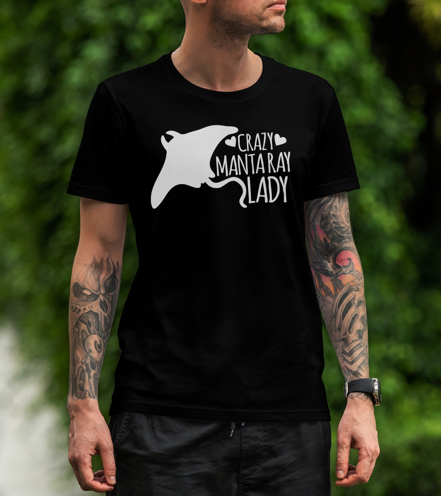 CRAZY MANTA RAY LADY Heart T-Shirt