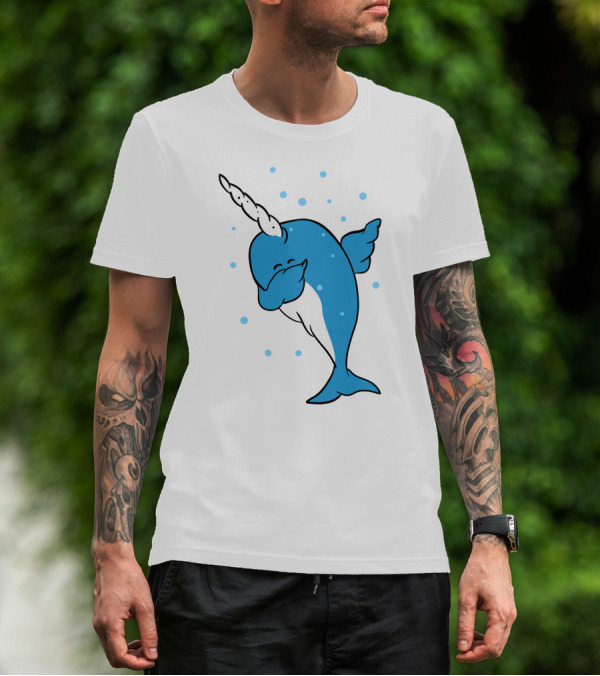 Dabbing Narwhal With Spots T-Shirt