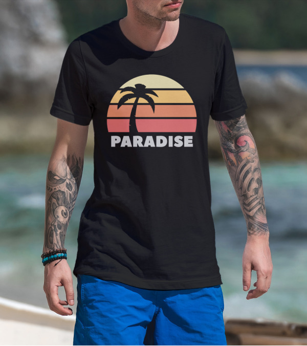 Paradise Sunset Island Palm Tree T-Shirt