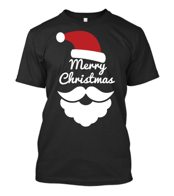 Merry Christmas Santa Hat And Beard T-Shirt