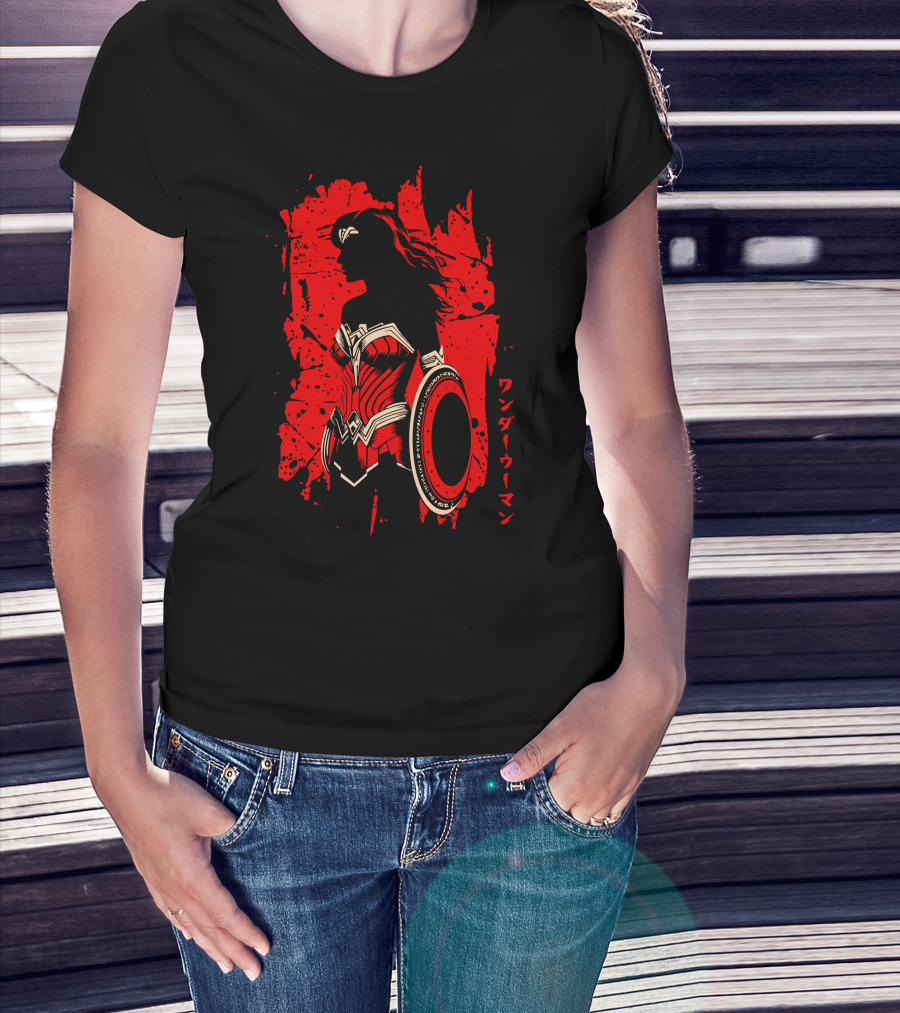 Wonder Woman Red Silhouette Stain T-Shirt
