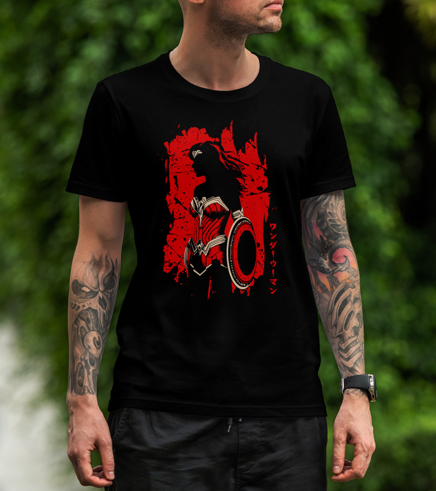 Wonder Woman Red Silhouette Stain T-Shirt