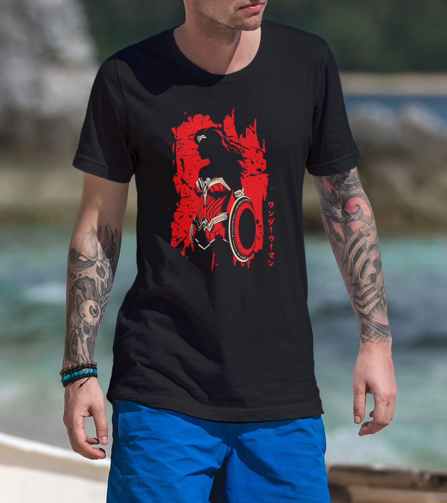 Wonder Woman Red Silhouette Stain T-Shirt