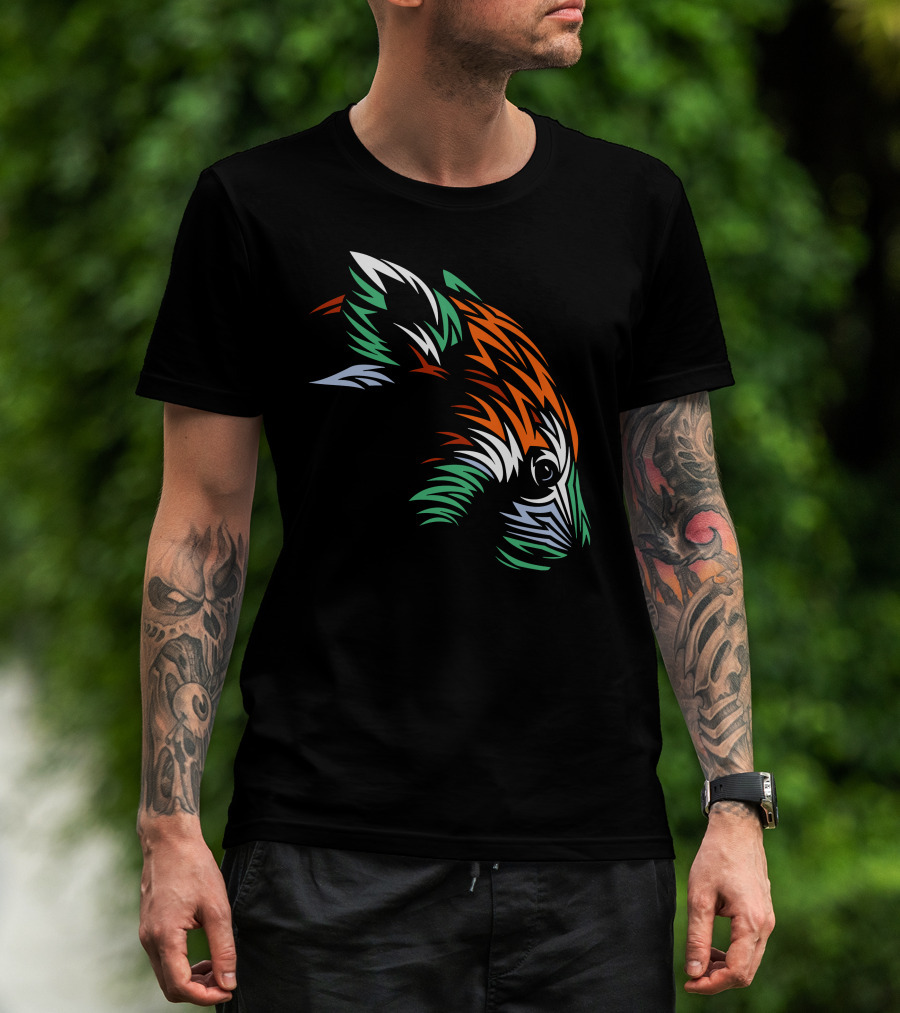 Tribal Red Panda Abstract Head T-Shirt