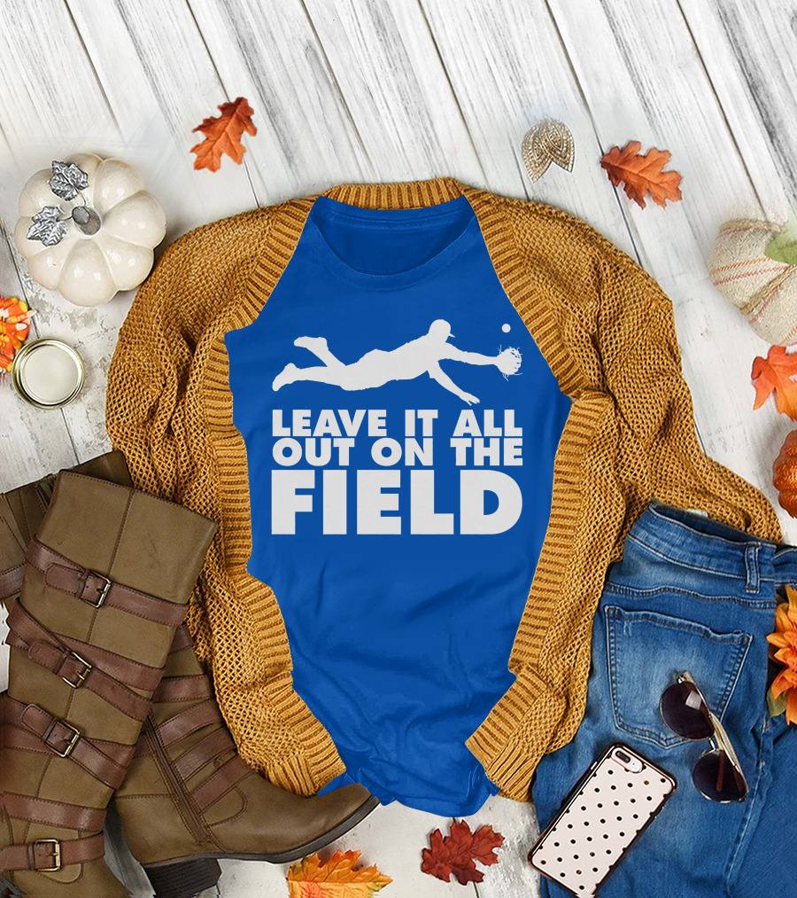 Leave It All Out On The Field Baseball Dive T-Shirt