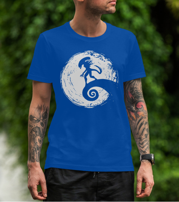 Nightmare On LV 426 Alien Meets Spiral Moon Scene T-Shirt